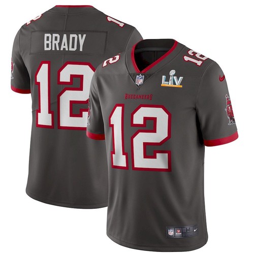 Men's Tampa Bay Buccaneers #12 Tom Brady Grey 2021 Super Bowl LV Limited Stitched Jersey